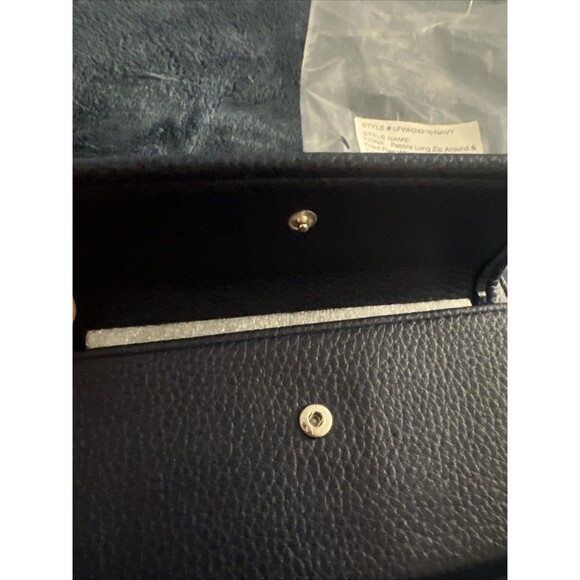 London Fog Fiona Long Zip & Front Flap Wristlet Wallet Blue NWTS - Picture 6 of 13